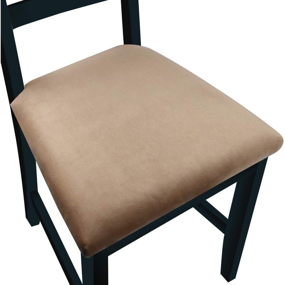 Velvet Chair Seat Covers, Velvet Camel Color, Pack of 6